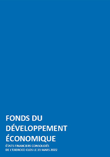 Illustration de la couverture du document Fonds du développement économique au 31 mars 2022