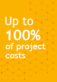 Illustration indicating Up to 100% of the cost of your project