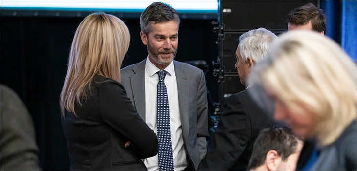Photo de Guy LeBlanc, PDG d'Investissement Québec, lors d'un événement